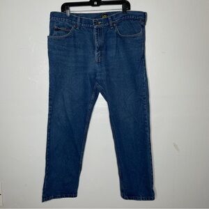 LEE 100% COTTON REGULAR FIT DARK WASH DENIM JEANS 40x30